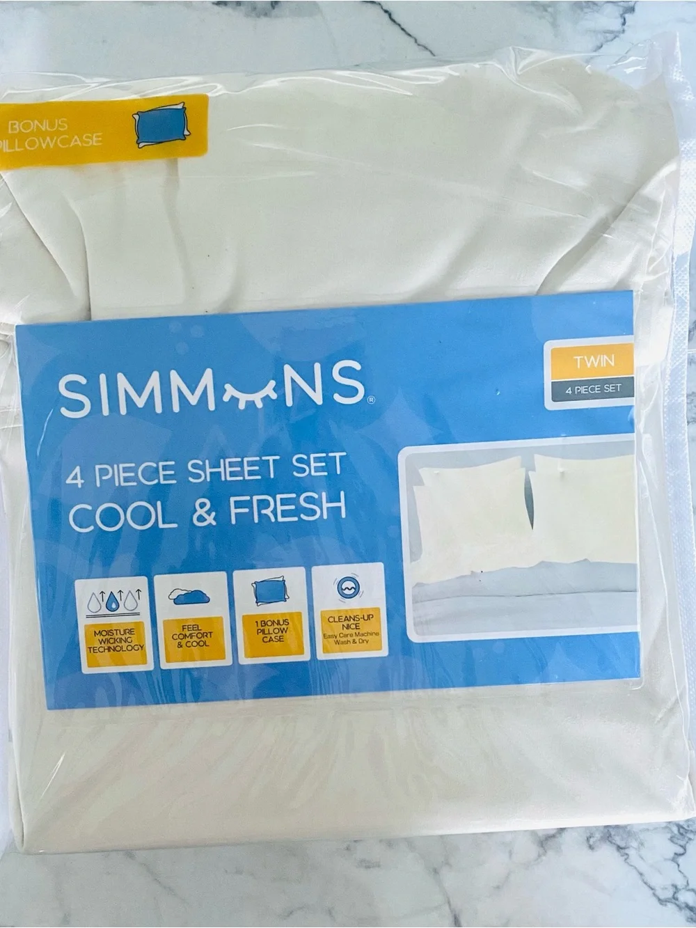 NIP👍🏽SIMMUNS Ivory White Top Sheet SZ TWIN